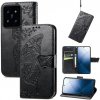 Peňaženkové kožené puzdro Butterfly Love na Xiaomi 14 - Čierna Peňaženkové kožené puzdro Butterfly Love na Xiaomi 14 - Čierna