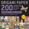 Origami Paper 200 sheets Japanese Garden Prints 8 1/4 Origami Paper 200 sheets Japanese Garden Prints 8 1/4