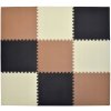 Humbi Penová podložka Puzzle Medená Krémová Čierna Pena EVA 180x180 x1 cm 9 dielov okraje