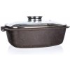 BANQUET Pekáč s nepřilnavým povrchem PREMIUM Dark Brown 28x28x8 cm s poklicí s aroma knobem