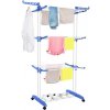 Vertikálny sušiak bielizne na kolieskach - skladací - 170x75,5x57 cm - biela/modrá Vertikálny sušiak bielizne na kolieskach - skladací - 170x75,5x57 cm - biela/modrá