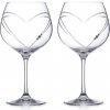 Swarovski Diamante pohár na gin Hearts s kryštálmi 2 x 640 ml