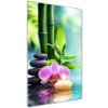Vertikálny foto obraz sklenený Orchidea a bambus 50x100 cm Vertikálny foto obraz sklenený Orchidea a bambus 50x100 cm