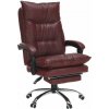 Kondela Kancelárske kreslo s podnožou, DRAKE, ekokoža bordová Kondela Kancelárske kreslo s podnožou, DRAKE, ekokoža bordová