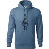 Husľový kľúč z nôt - Mikina pánska Cape s kapucňou - S ( Denim ) Husľový kľúč z nôt - Mikina pánska Cape s kapucňou - S ( Denim )