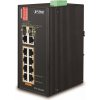 Planet IFGS-1022HPT priemyselný PoE switch, 8x100Mb + 2x1Gb/SFP, PoE 802.3at 30/240W, -40 až 75°C, dual 48-54VDC, IP30 Planet IFGS-1022HPT priemyselný PoE switch, 8x100Mb + 2x1Gb/SFP, PoE 802.3at 30/240W, -40 až 75°C, dual 48-54VDC, IP30