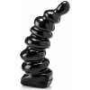 HardToys Twister, čierne vinylové dildo 27 x 3,5–9 cm