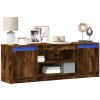 VidaXL TV stolík s LED osvetlením, dymový dub, 139,5x34x50 cm VidaXL TV stolík s LED osvetlením, dymový dub, 139,5x34x50 cm