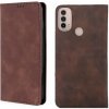 Peňaženkové kožené puzdro Skin Feel na Motorola Moto E20 / E30 / E40 - Tmavo Hnedá Peňaženkové kožené puzdro Skin Feel na Motorola Moto E20 / E30 / E40 - Tmavo Hnedá