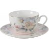 Clayre & Eef Porcelánová šálka s tanierikom s kvetinami Flowers - Ø 10*6 / Ø 15*2 cm / 250 ml - Clayre & Eef Clayre & Eef Porcelánová šálka s tanierikom s kvetinami Flowers - Ø 10*6 / Ø 15*2 cm / 250 ml - Clayre & Eef