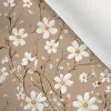 Takoy Látka matná na plavky, fitness oblečenie biele kvety Lema na béžovej-NS-18251 Takoy Látka matná na plavky, fitness oblečenie biele kvety Lema na béžovej-NS-18251