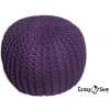 CrazyShop pletený PUF SOLID, fialová CrazyShop pletený PUF SOLID, fialová
