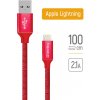 ColorWay – dátový kábel USB 2.0 na Lightning, nabíjanie a synchronizácia, nylon, 2,1 A, 480 Mbps, 1 m – červený ColorWay – dátový kábel USB 2.0 na Lightning, nabíjanie a synchronizácia, nylon, 2,1 A, 480 Mbps, 1 m – červený
