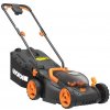 WORX WG779E / Aku Kosačka na trávu / 2x20V / 2x2.5Ah / až 280 m2 / záber 34 cm / kôš 30 l (WG779E) WORX WG779E / Aku Kosačka na trávu / 2x20V / 2x2.5Ah / až 280 m2 / záber 34 cm / kôš 30 l (WG779E)