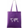 Mapa sveta odtlačok - Taška bavlnená - 42 x 38 cm ( Fialová ) Mapa sveta odtlačok - Taška bavlnená - 42 x 38 cm ( Fialová )