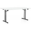 Dřevotrust Skladací stôl 160 x 80 cm, čierna podnož, biela Dřevotrust Skladací stôl 160 x 80 cm, čierna podnož, biela