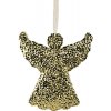 Závesná vianočná dekorácia anjel METAL kov zlatá 22x24x1 cm Závesná vianočná dekorácia anjel METAL kov zlatá 22x24x1 cm