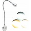 LED lampička na čítanie k posteli na stenu, nastaviteľná, 3 farby, 3W, 12-24V LED lampička na čítanie k posteli na stenu, nastaviteľná, 3 farby, 3W, 12-24V