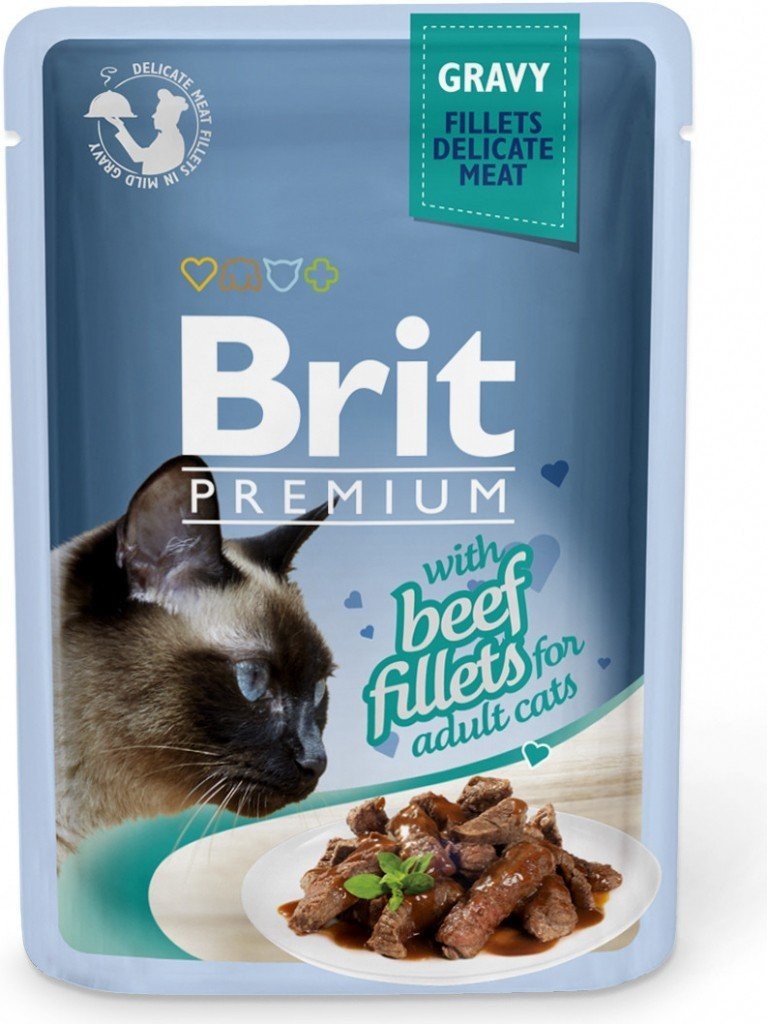 Brit Premium Cat D Fillets in Gravy With Beef 85 g