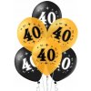 Balóny 40 ŠTYRIDSIATKA zlaté čierne 10 ks Balóny 40 ŠTYRIDSIATKA zlaté čierne 10 ks
