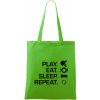 Stolný tenis - eat sleep - Taška bavlnená - 42 x 38 cm ( Apple Green ) Stolný tenis - eat sleep - Taška bavlnená - 42 x 38 cm ( Apple Green )