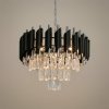 EUlight by MILAGRO Luster Cristal, 1x krištáľové/chrómové/čierne kovové tienidlo, (fi 38cm), ch EUlight by MILAGRO Luster Cristal, 1x krištáľové/chrómové/čierne kovové tienidlo, (fi 38cm), ch