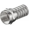Konektor F satelitný samec ø6mm/3.6mm, dĺžka 20mm, Zn-Ni, 100ks/bal Konektor F satelitný samec ø6mm/3.6mm, dĺžka 20mm, Zn-Ni, 100ks/bal