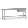 Výškovo nastaviteľný dielenský stôl G5, 2100 x 750 x 800-1000 mm, 1x kontajner, 1 zásuvka, sivá Výškovo nastaviteľný dielenský stôl G5, 2100 x 750 x 800-1000 mm, 1x kontajner, 1 zásuvka, sivá