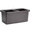 Plastia Truhlík samozavlažovací Berberis DUO plastový antracitový - 80x39x35cm Plastia Truhlík samozavlažovací Berberis DUO plastový antracitový - 80x39x35cm