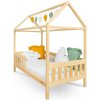 Detská posteľ domček so zábradlím a roštom New Baby CASTELLO 160x80 cm prírodná Detská posteľ domček so zábradlím a roštom New Baby CASTELLO 160x80 cm prírodná
