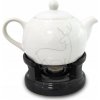 Bella Fiore Porcelánový čajník so sobom s ohrievačom – čajová súprava so sviečkou 1 l na štýlové servírovanie čaju s ohrievačom Bella Fiore Porcelánový čajník so sobom s ohrievačom – čajová súprava so sviečkou 1 l na štýlové servírovanie čaju s ohrievačom
