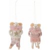 Vianočné ozdoby Peo myšky, ružové, 2 ks Vianočné ozdoby Peo myšky, ružové, 2 ks