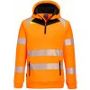 PORTWEST HI-VIS DX482 / Reflexná mikina s 1/4 zipsom a kapucňou - HV oranžová/čierna 4XL PORTWEST HI-VIS DX482 / Reflexná mikina s 1/4 zipsom a kapucňou - HV oranžová/čierna 4XL
