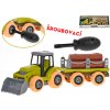 Mikro trading Traktor na volný chod 28 cm šroubovací s vlečkou a kládami