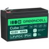 Green Cell Cube LiFePO4 12,8V 10Ah LFPGC12V10AH LITHIUM-GELPHATE BATÉRIA Green Cell Cube LiFePO4 12,8V 10Ah LFPGC12V10AH LITHIUM-GELPHATE BATÉRIA