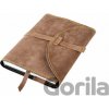 Obal na knihu se sponou s nýty XL Hnědý semiš Obal na knihu se sponou s nýty XL Hnědý semiš