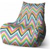 Sablio Sedací vak Bean Duhové klikyháky 100 x 90 x 45 cm