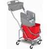 Clean Profi Upratovací vozík 1x25L vedro, chrom. konštrukcia, žmýkací lis a vanička Clean Profi Upratovací vozík 1x25L vedro, chrom. konštrukcia, žmýkací lis a vanička