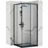 Rea Punto, sprchový kút s posuvnými dverami 90(dvere) x 90(dvere) x 190 cm, 5mm číre sklo, čierny profil + biela sprchová vanička Savoy, KPL-K1014 Rea Punto, sprchový kút s posuvnými dverami 90(dvere) x 90(dvere) x 190 cm, 5mm číre sklo, čierny profil + biela sprchová vanička Savoy, KPL-K1014