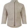 Detská mikina na zips merino-fleece farba hnedá Melange Offwhite Mikk-Line Veľkosť: 56 Detská mikina na zips merino-fleece farba hnedá Melange Offwhite Mikk-Line Veľkosť: 56