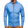 Blankytne modrá pánska košeľa s dlhými rukávmi Bolf 20715 Blankytne modrá pánska košeľa s dlhými rukávmi Bolf 20715
