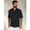Pánska košeľa s krátkym rukávom Dstreet KX1080 Farba: Čierna, Veľkosť: S Pánska košeľa s krátkym rukávom Dstreet KX1080 Farba: Čierna, Veľkosť: S