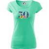 Kvetinové číslo kreslené - 50 - Dámske tričko Pure - M ( Mätová ) Kvetinové číslo kreslené - 50 - Dámske tričko Pure - M ( Mätová )