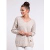 Dámsky pletený pulóver ADORA krémový , ZVOĽTE VEĽKOSŤ OBLEČENIA S/M Dámsky pletený pulóver ADORA krémový , ZVOĽTE VEĽKOSŤ OBLEČENIA S/M