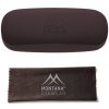 Montana pevné kovové púzdro na okuliare + mikroutierka hnedé