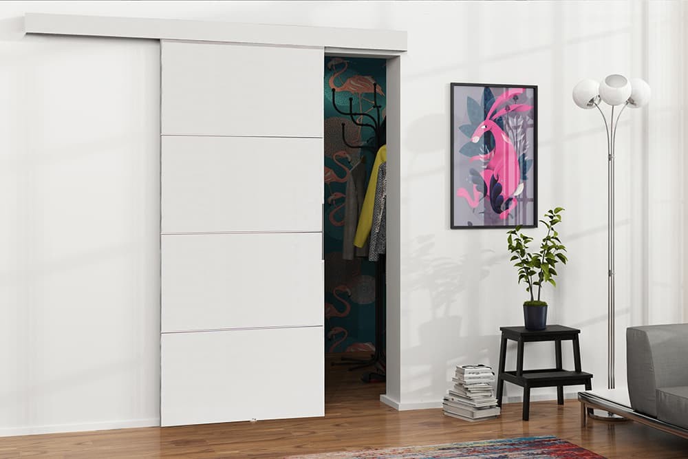Vilen Door Posuvné dvere na stenu MALIBU PLUS komplet Biela 86 x 205 cm