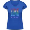 Soft-Style V Tričko Gildan - Dúhový dizajn - Love, Love, Love - Royal Blue - M - Dámske Soft-Style V Tričko Gildan - Dúhový dizajn - Love, Love, Love - Royal Blue - M - Dámske