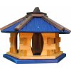 MKSTOR Drevené kŕmitko pre vtáky 50x45x35cm, vtáčia búdka so zásobníkom jedla, modrá MKSTOR Drevené kŕmitko pre vtáky 50x45x35cm, vtáčia búdka so zásobníkom jedla, modrá