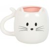 Mačacia mama Keramický hrnček biela mačka s chvostíkom Mačacia mama Keramický hrnček biela mačka s chvostíkom