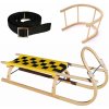 Sane drevené SULOV 67 dĺžka 110 CM + ohrádka + popruh - žlto-čierno Sane drevené SULOV 67 dĺžka 110 CM + ohrádka + popruh - žlto-čierno